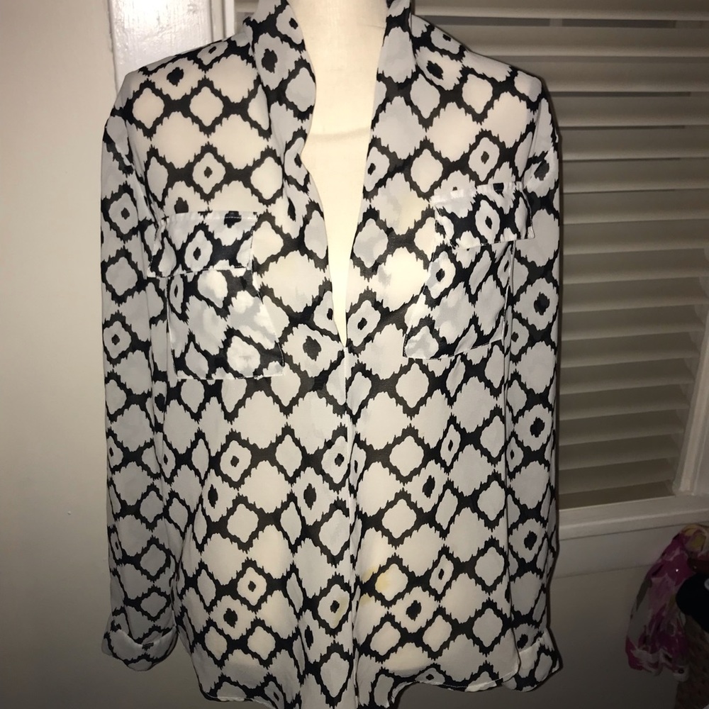 Sheer long sleeve blouse